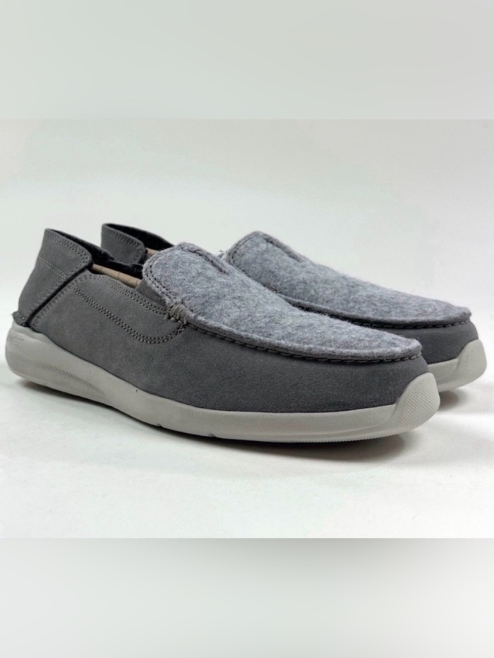 Clarks Gorwin Step Suede Mens 7.5 Gray Shoes Sneakers Slip On Casual 26168646